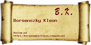Borsenszky Kleon névjegykártya